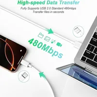 1 Pack Câble USB-A vers USB-C (USB2.0) blanc de 2 m pour la charge rapide et la synchronisation des données pour téléphone, tablette et appareils intelligents