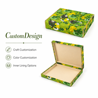 Boîte cadeau rigide personnalisée à double porte, finition mate, motif floral, en papier, faite à la main, couleur artisanale sur mesure