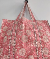 Yoga Shopping plage artiste Boho week-end sac matelassé fourre-tout épaule Patch sac coton imprimé à la main Floral écologique durable ba