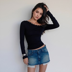 Nuova Moda Estiva: T-shirt Sexy con Spalle Scoperte, Personalizzabile, Aderente, Stile Y2K, <span class=keywords><strong>Abbigliamento</strong></span> Femminile - Product Image 4