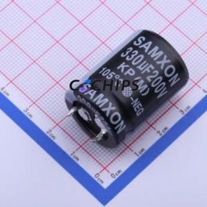 ตัวเก็บประจุแบบอิเล็กโทรไลต์อะลูมิเนียมแบบ Snap-in รุ่น EKP337M2DN30SZ ชนิด Through hole (THT) ขนาด D22xL30 มม. 330uF 20% 200V 22 มม. - Product Image 1