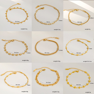 SL092 Bracciale Semplice Stile Europeo e Americano in Acciaio Inossidabile Placcato Oro 18K Unico da Donna - Product Image 5