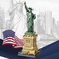 Estatua de la Libertad, Nueva York, América, Mini Bloques de Construcción de Arquitectura, Lugar Emblemático Famoso, Modelo de Ciudad, Ladrillos de Juguete para Niños y Adultos