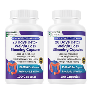 Livewell Nutrition Capsules Détox Minceur 28 Jours 1500 mg 100 Comprimés Lot de Deux - Product Image 3