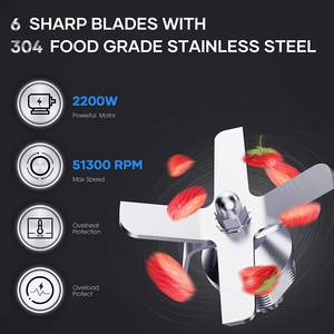 <span class=keywords><strong>Robot</strong></span> culinaire numérique 2000W sans BPA, 9 vitesses variables, <span class=keywords><strong>mixeur</strong></span>-broyeur pour aliments secs et humides, pour usage domestique et hôtelier - Product Image 5