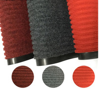 Tapis rouge double nervuré antidérapant moderne 100 % polyester écologique personnalisé pour couloir d'hôtel et exposition