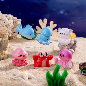 Miniatures d'animaux marins en résine, figurines d'aquarium, ornements et décorations pour aquarium DIY, pot de fleurs, micro-jardin féerique, maison de poupée - Product Image 1