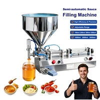 Machine de remplissage semi-automatique verticale pour pâte de tomate, beurre de cacahuète, miel, sauce salade, emballage en bouteille et en sachet