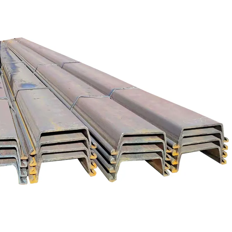 Ucuz çelik levha kazık Sy390 ASTM A690 Sy295 u şekil yapı malzemeleri için çelik levha kazık duvar