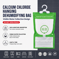 Sac déshumidificateur granulaire suspendu au chlorure de calcium 250g OEM/ODM avec crochet, absorbeur d'humidité pour dortoir et placard