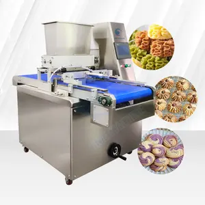 Automatic Multidrop Double Color Cookie Cutter Deposit Bend Electric Biscuit Maker Machine