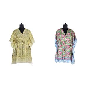 Nouveau femmes court caftan 2025 main bloc imprimé caftan à la main indien Caftan Abaya caftan Caftan arabe Jalabiya dubaï mode - Product Image 1