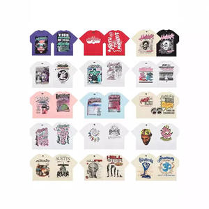 Nueva Camiseta <span class=keywords><strong>de</strong></span> Verano Unisex <span class=keywords><strong>de</strong></span> Manga Corta, Holgada, Informal, Transpirable, <span class=keywords><strong>de</strong></span> Algodón Puro <span class=keywords><strong>de</strong></span> Doble Hilo, con Estampado <span class=keywords><strong>de</strong></span> Letras <span class=keywords><strong>de</strong></span> la Serie Hell Star - Product Image 2