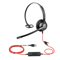 Nouveau Casque Mono Filaire USB 2026, Meilleure Vente, pour Centre d'Appels, avec Microphone Anti-Bruit pour la Communication