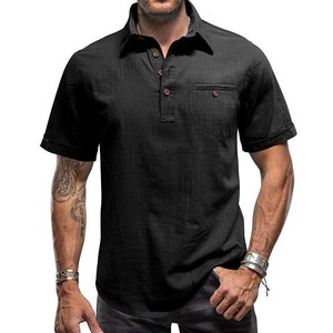 <span class=keywords><strong>Chemise</strong></span> d'été 2026 à manches courtes en <span class=keywords><strong>lin</strong></span> pour homme, style urbain simple, pour homme et garçon - Product Image 4