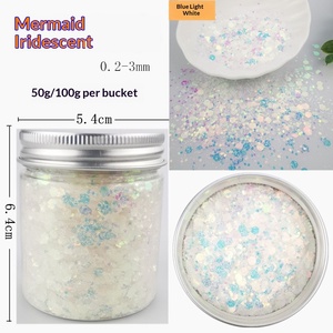 Lentejuelas iridiscentes para decoración <span class=keywords><strong>de</strong></span> uñas, 50g 100g, en botella con tapa <span class=keywords><strong>de</strong></span> aluminio, para maquillaje <span class=keywords><strong>de</strong></span> ojos, cosméticos y resina, transfronterizas - Product Image 4