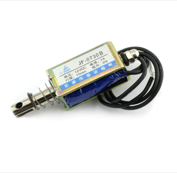 JF-0730B 12V 1A 5N Push Pull Type Open Frame Solenoid Electromagnet in Stock
