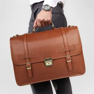 In Stocks Vintage Full grain crazy horse 100% genuine leather men laptop messenger bag MOQ 1 piece briefcase