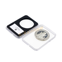 Inserts en mousse EVA noire Quickslab personnalisés, capsules rondes pour pièces de monnaie de 14 à 41 mm, plaque en plastique transparent pour pièces de monnaie avec champ d'étiquetage