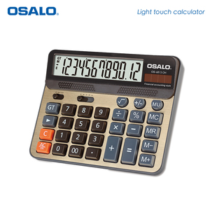 Calculatrice mécanique de bureau à écran LCD doré à 12 chiffres, vente chaude, clavier PC OS-6815 pour le bureau, <span class=keywords><strong>les</strong></span> affaires, matériau plastique durable - Product Image 3