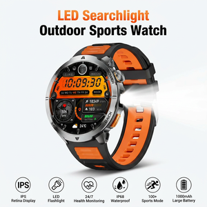 Smartwatch MT68 con Batteria ad Alta Capacità 1000mAh, Torcia LED, Orologio Intelligente Robusto, Prezzo di Fabbrica OEM per Escursionismo all'Aperto - Product Image 1