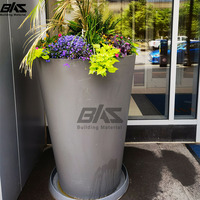 Pots à fleurs modernes en aluminium les plus vendus, grands bacs rectangulaires d'extérieur, revêtement époxy, trou de drainage, durables, pour la maison et le balcon
