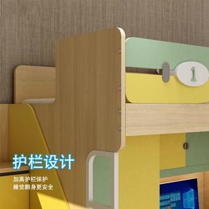 Lit de dortoir en métal moderne lit supérieur table inférieure appartements universitaires écoles d'étudiants lit superposé de travailleur - Product Image 3