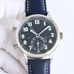 Le patron recommande la <span class=keywords><strong>montre</strong></span> automatique étanche pour <span class=keywords><strong>homme</strong></span> 5924 Platinum Pilot Timing Dual Time Zone, idéale pour les loisirs et les vacances - Product Image 1