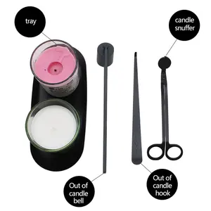 Großhandel Kerzen schere Black Candle Wick Care Kit Set Kerzen zubehör Wick Trimmer Set