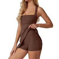 Robe de sport unie d'été anti-exposition en nylon et élasthanne respirant pour activités de plein air, golf, yoga, tennis, longueur genou