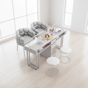 Table de <span class=keywords><strong>Manucure</strong></span> Moderne en <span class=keywords><strong>Marbre</strong></span> et Métal de Luxe 2026 avec Chaise – Pack Complet pour Démarrage d'Entreprise de Salon de <span class=keywords><strong>Manucure</strong></span> - Product Image 1