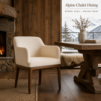 Fauteuil de salle à manger EMMA de style scandinave du milieu du siècle, rembourré, avec pieds en chêne américain massif et dossier incurvé, pour la salle à manger à domicile