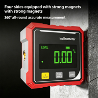 Inclinomètre numérique portable 360 °   Niveau électronique avec base magnétique et écran LCD pour le travail du bois et la construction
