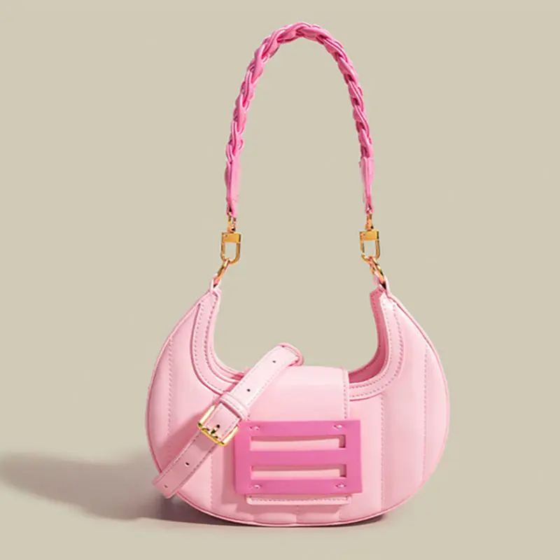 2023 fashion luxury pu leather half moon purse and handbag hobo bags women shoulder hand bag