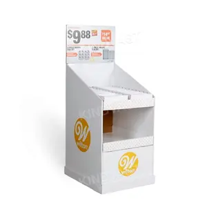 Free Design Cardboard Paper Stack Display Floor Stand POP Bakeware Cardboard Display Stands With Logo