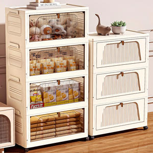 Grand placard de <span class=keywords><strong>rangement</strong></span> rectangulaire pliable moderne en PP à 5 niveaux pour la maison, la cuisine, la chambre à coucher, le <span class=keywords><strong>rangement</strong></span> des jouets, des collations, organisateur durable - Product Image 1