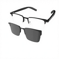 Lunettes Intelligentes IA Sans Fil à Paire Libre pour une Utilisation Mains Libres, avec Lentilles Magnétiques à Remplacement Rapide, Lecteur de Musique, Commande Vocale et Commande Tactile IA