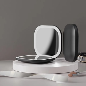 Mini 2-sided Rechargeable 5X Magnification Compact <b>Makeup</b> Mirror with LED <b>Lights</b> Handheld Cosmetic <b>Light</b> up <b>Vanity</b> <b>for</b> Travel - Product Image 4