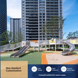 Outdoor Stainless Steel <b>Slide</b> Combination <b>Large</b> Kindergarten <b>Slide</b> Climbing Trellis Drill Barrel Children's Amusement Equipment - Product Image 1