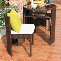 Ensemble table basse compacte en rotin pour balcon 2 personnes ensemble table à manger et chaises bon marché et peu encombrant pour le café en plein air