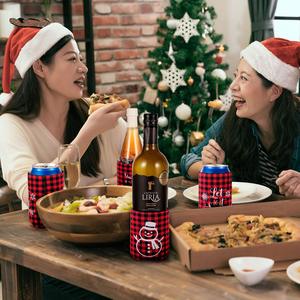 ปลอกหุ้มกระป๋องเบียร์คริสต์มาสแบบกำหนดเอง ปลอกกระป๋องสำหรับเครื่องดื่ม ขวด คริสต์มาส ลายขนมปังขิง ต้นคริสต์มาส เกล็ดหิมะ - Product Image 6