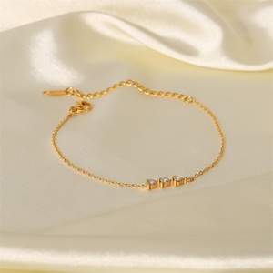 Classic <b>Crystal</b> Stone Chain <b>Bracelet</b> 18k Gold Plated Stainless Steel Chains Women <b>Bracelets</b> Jewelry - Product Image 3