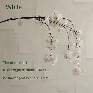Decorazione Moderna Sospesa con Fiori di Ciliegio e Pesco in Seta per Matrimoni, Natale, Feste Nuziali, Decorazione da Soffitto, 4 Rami Lunghi - Product Image 6