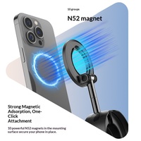 Support de téléphone magnétique anti-vibration en ABS, rotation à 720°, design flexible, compatible avec le montage sur tableau de bord pour les voyages