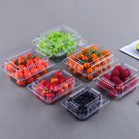 Prix bas Supermarché Plastique Transparent Fruits Légumes Salade Pain Biscuits Dessert Stockage Emballage Boîte Conteneur Alimentaire