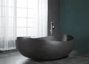 CONRAZZO סגלגל צורת חדש עיצוב טבעי בטון אבן חול יוקרה מלון משלוח stand אמבטיה אמבטיה