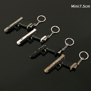 Hợp Kim Đế Chế Nhà Máy Giá Tốt 7.5 Cm Kim Loại Mini <span class=keywords><strong>Gun</strong></span> Keychain Đen Đồ Chơi Súng Mô Hình Eject Đạn - Product Image 5