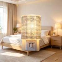 Lampe de nuit murale à strass étincelants, design cylindrique entièrement en cristal, lumière ambiante douce pour la décoration intérieure