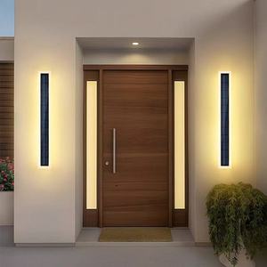 Applique murale solaire LED linéaire extérieure moderne pour jardin, bande lumineuse longue, 3000K 4000K 6000K, aluminium, 220V - Product Image 5