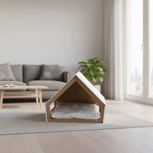 Cuccia per Cani da Interno per Animali di Piccola e Media Taglia fino a 36 kg - Casetta <span class=keywords><strong>in</strong></span> <span class=keywords><strong>Legno</strong></span> con Cuscino, Bianca - Product Image 2